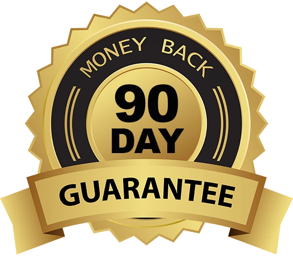 90-day money-back guarantee badge
